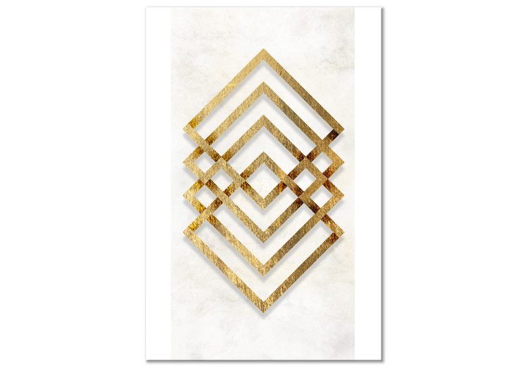 Canvas Print Symmetry of Abstraction (1-part) - Geometric Forms in Gold 117275
