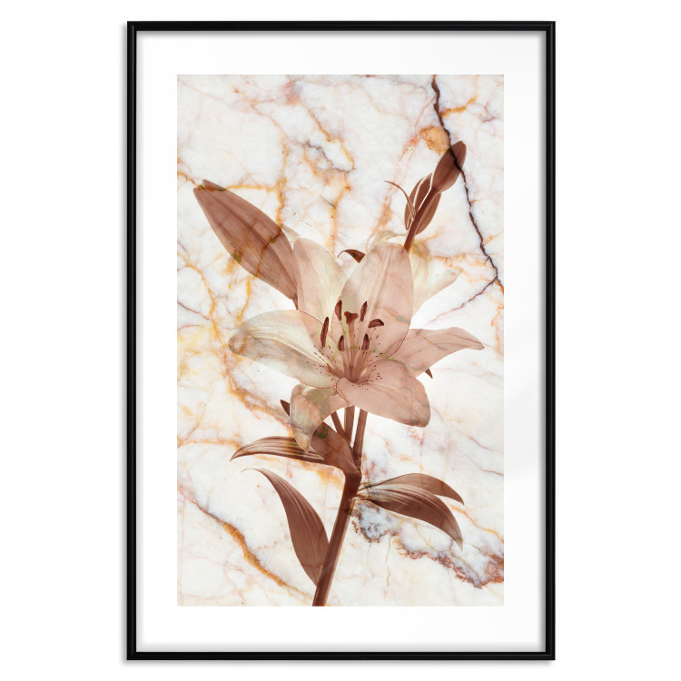 Wall Poster Milan Lily - botanical composition with a flower on a marble background 118275 additionalImage 15