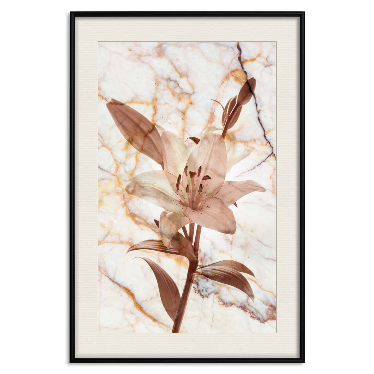Wall Poster Milan Lily - botanical composition with a flower on a marble background 118275 additionalImage 18