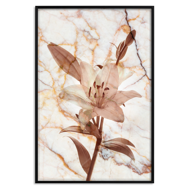 Wall Poster Milan Lily - botanical composition with a flower on a marble background 118275 additionalImage 24