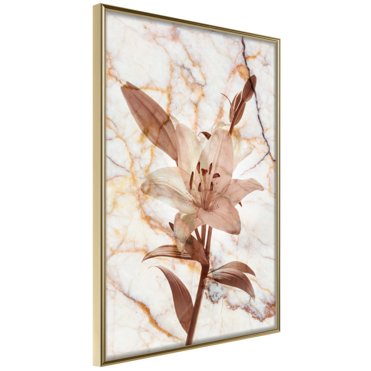 Wall Poster Milan Lily - botanical composition with a flower on a marble background 118275 additionalImage 14