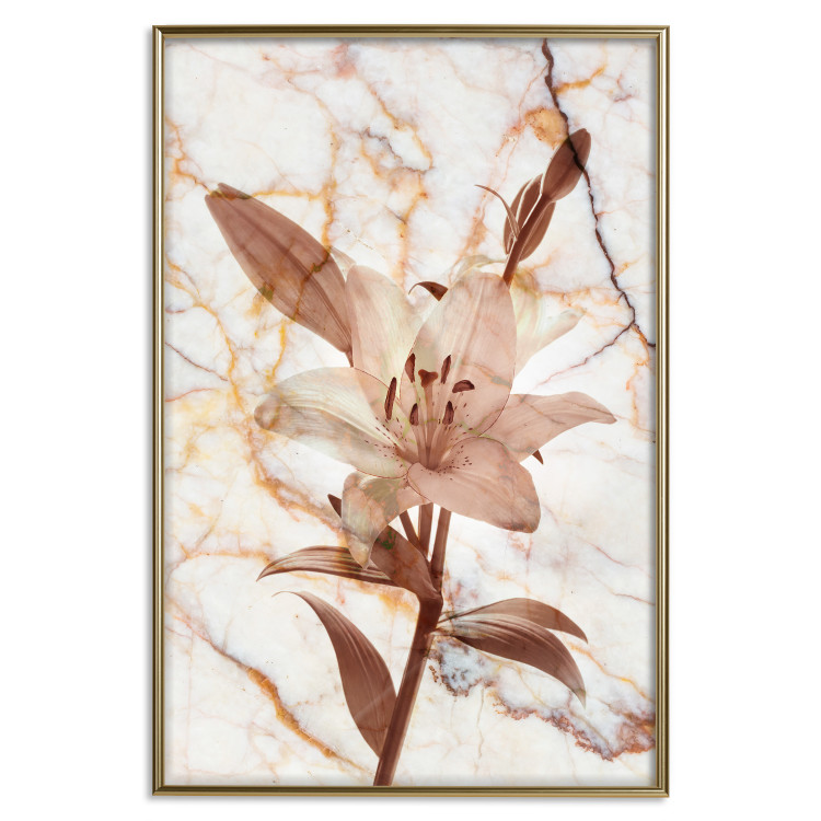 Wall Poster Milan Lily - botanical composition with a flower on a marble background 118275 additionalImage 20