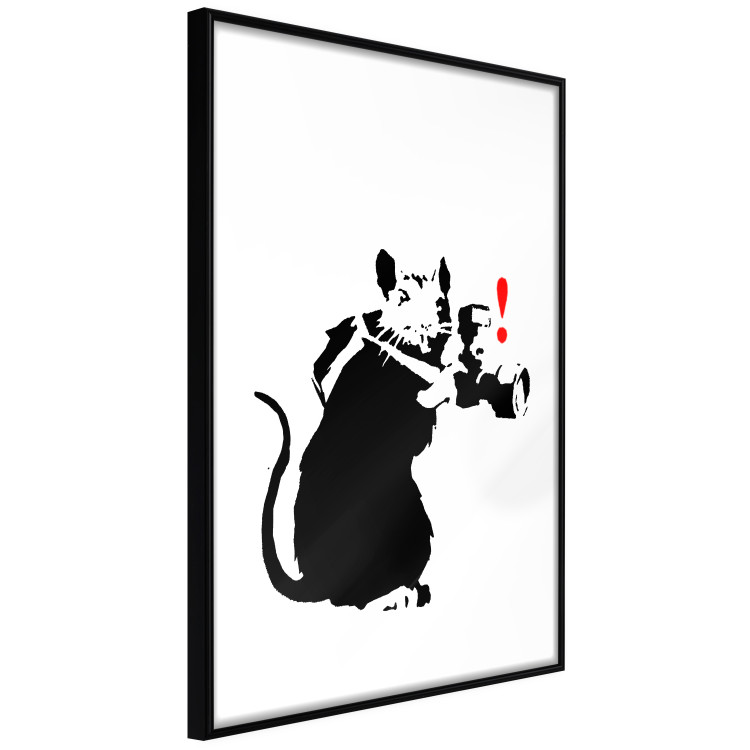 Wall Poster Rat Photographer - black and white Banksy-style graffiti with an animal 118775 additionalImage 10