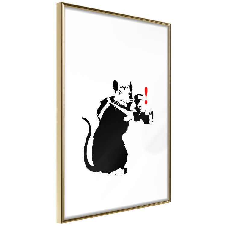 Wall Poster Rat Photographer - black and white Banksy-style graffiti with an animal 118775 additionalImage 6