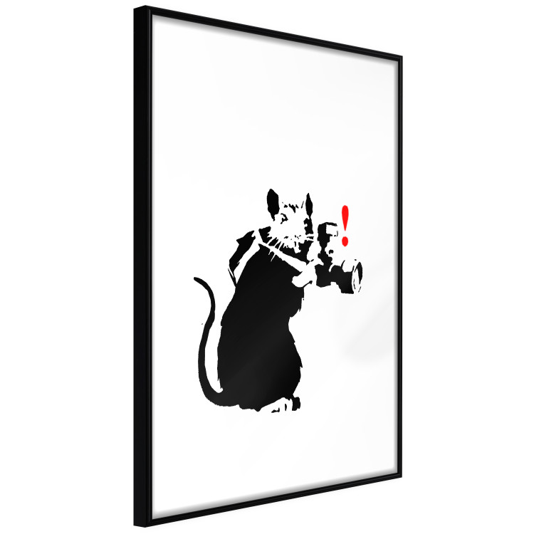 Wall Poster Rat Photographer - black and white Banksy-style graffiti with an animal 118775 additionalImage 11