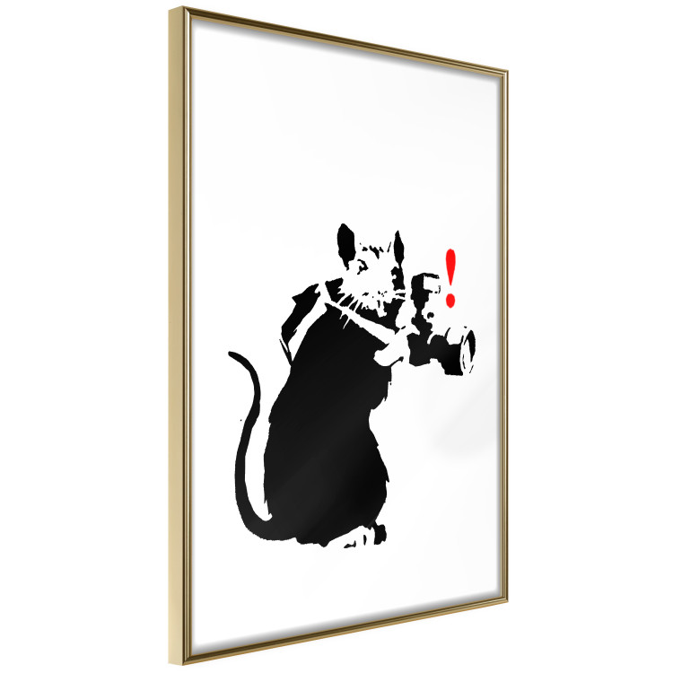 Wall Poster Rat Photographer - black and white Banksy-style graffiti with an animal 118775 additionalImage 12
