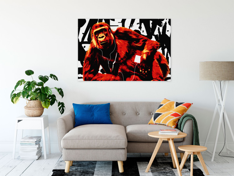 Canvas A moment of relaxation - monkey in the pop art style and graffiti 122375 additionalImage 3