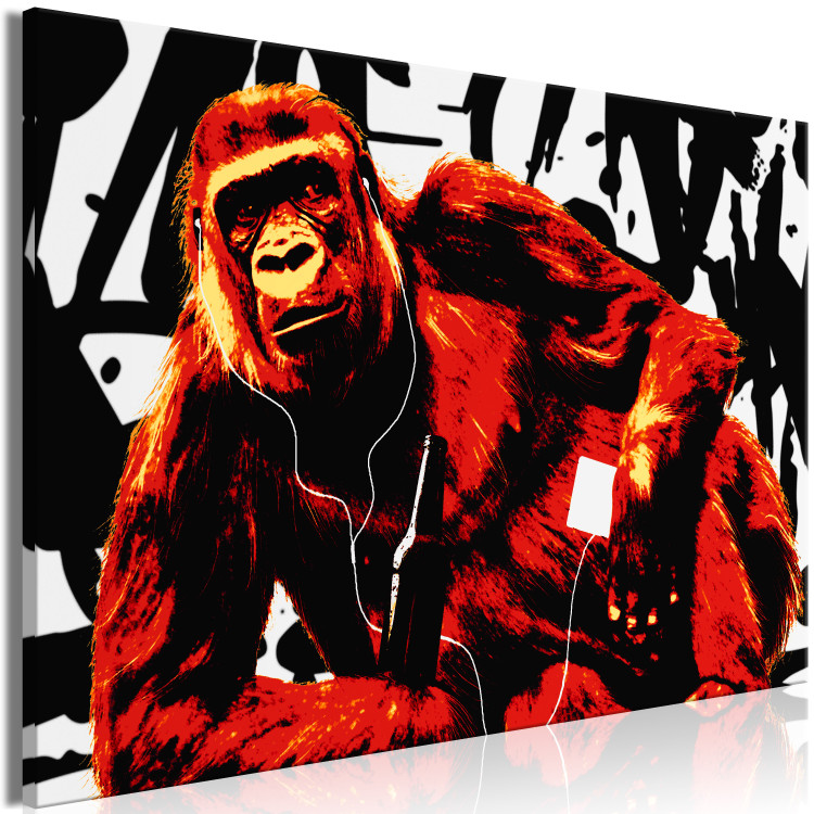 Canvas A moment of relaxation - monkey in the pop art style and graffiti 122375 additionalImage 2