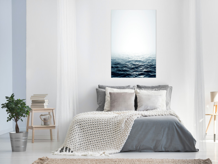 Wall Poster Ocean Water - seascape of waves on sea against white glare 123975 additionalImage 25