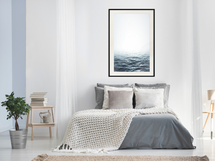 Wall Poster Ocean Water - seascape of waves on sea against white glare 123975 additionalImage 22