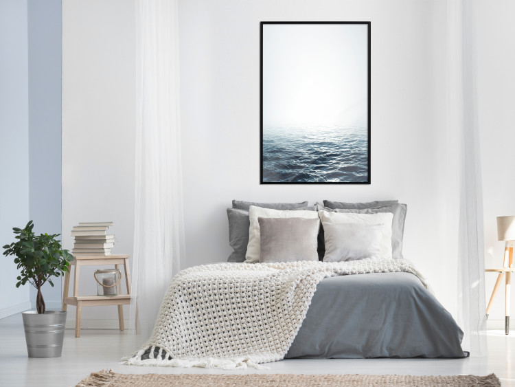 Wall Poster Ocean Water - seascape of waves on sea against white glare 123975 additionalImage 3