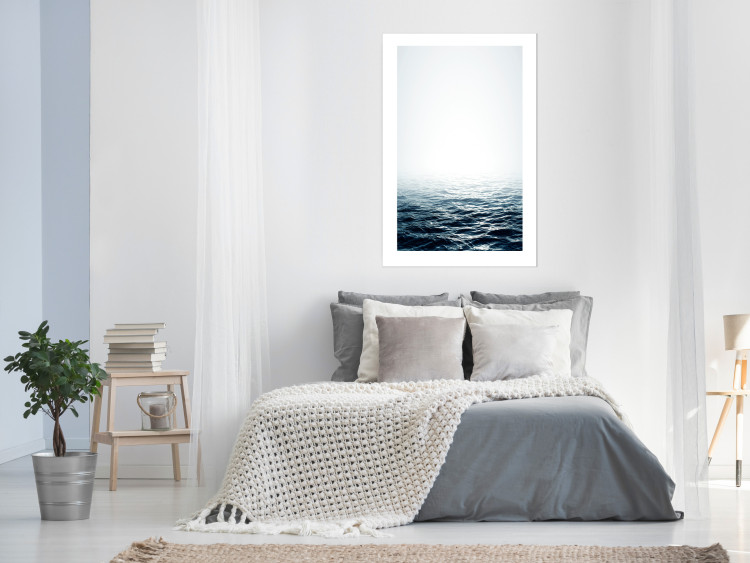Wall Poster Ocean Water - seascape of waves on sea against white glare 123975 additionalImage 4
