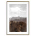 Poster Landscape - valley landscape with dense forest against mountains and cloudy sky 124475 additionalThumb 14