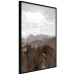 Poster Landscape - valley landscape with dense forest against mountains and cloudy sky 124475 additionalThumb 2