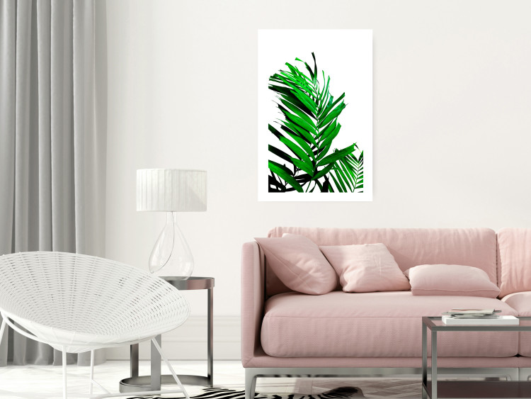 Wall Poster Juicy Leaf - green leaf of a plant on a contrasting white background 125175 additionalImage 2