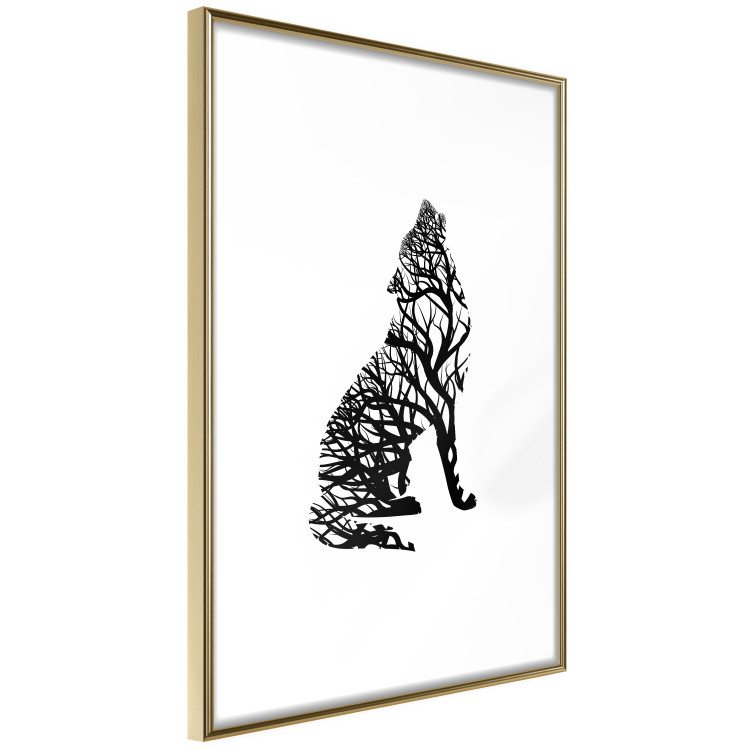 Poster Wolf's Trail - abstract trees in the template of a wolf on a white background 126675 additionalImage 7