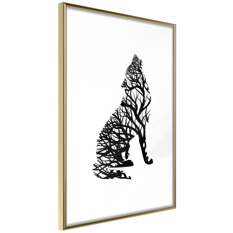 Poster Wolf's Trail - abstract trees in the template of a wolf on a white background 126675 additionalImage 12