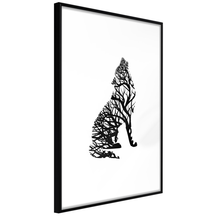 Poster Wolf's Trail - abstract trees in the template of a wolf on a white background 126675 additionalImage 6