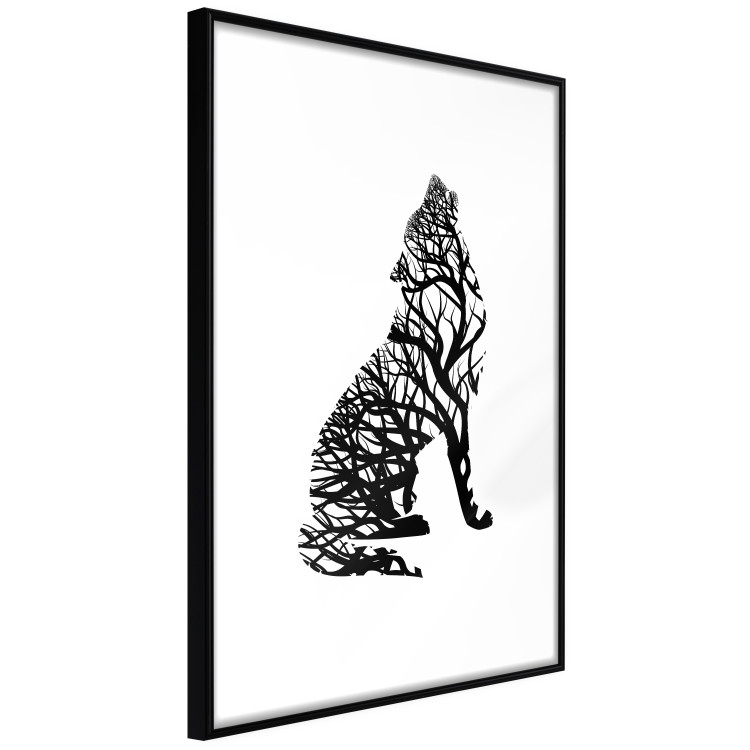Poster Wolf's Trail - abstract trees in the template of a wolf on a white background 126675 additionalImage 11