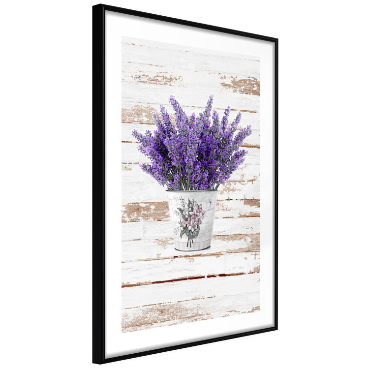 Wall Poster Lavender Bouquet - purple flowers in pot on background of wooden planks 128075 additionalImage 8