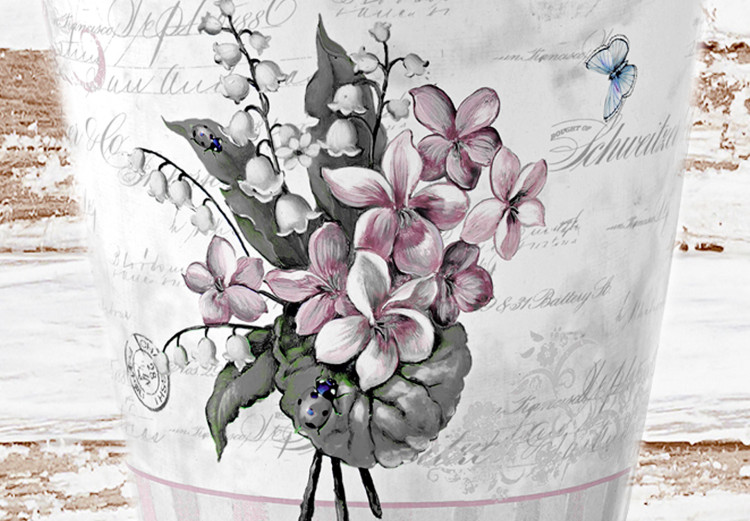 Wall Poster Lavender Bouquet - purple flowers in pot on background of wooden planks 128075 additionalImage 10