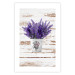 Wall Poster Lavender Bouquet - purple flowers in pot on background of wooden planks 128075 additionalThumb 25