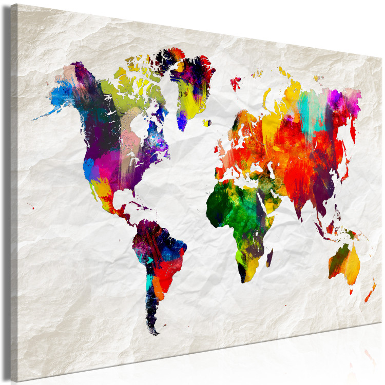 Large canvas print World Map: Rainbow Madness [Large Format] 128675 additionalImage 3