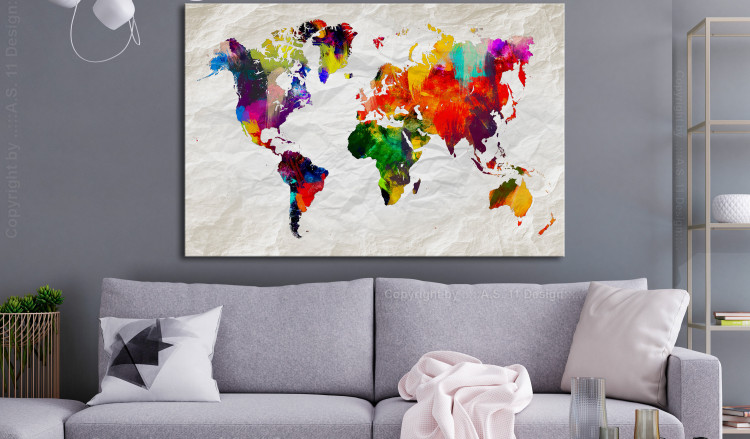 Large canvas print World Map: Rainbow Madness [Large Format] 128675 additionalImage 6
