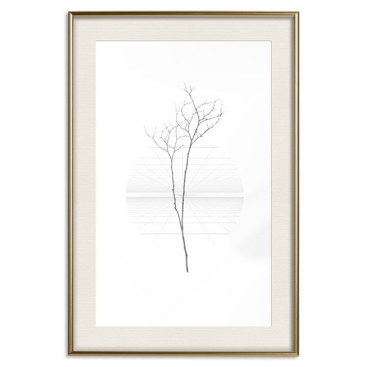Poster Winter Twig - black and thin plant on a plain white background 129775 additionalImage 20