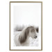 Wall Poster Horse Mane - white horse with a lot of hair against a winter forest 130375 additionalThumb 19