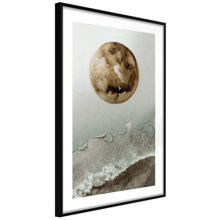 Wall Poster Green Tide - moon and sea imitation in an abstract motif 131775 additionalImage 6