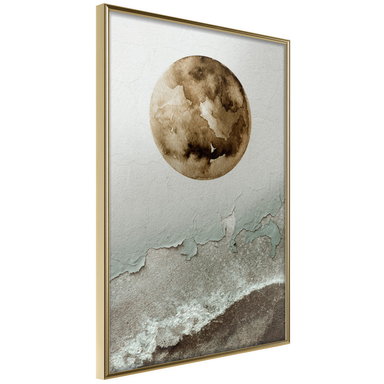 Wall Poster Green Tide - moon and sea imitation in an abstract motif 131775 additionalImage 12