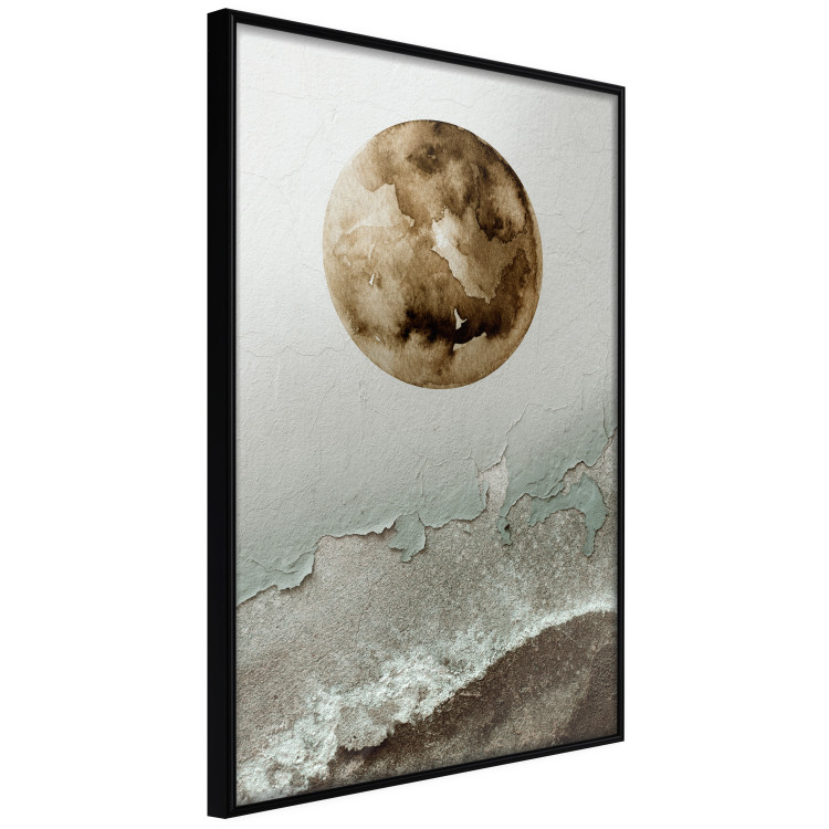 Wall Poster Green Tide - moon and sea imitation in an abstract motif 131775 additionalImage 11