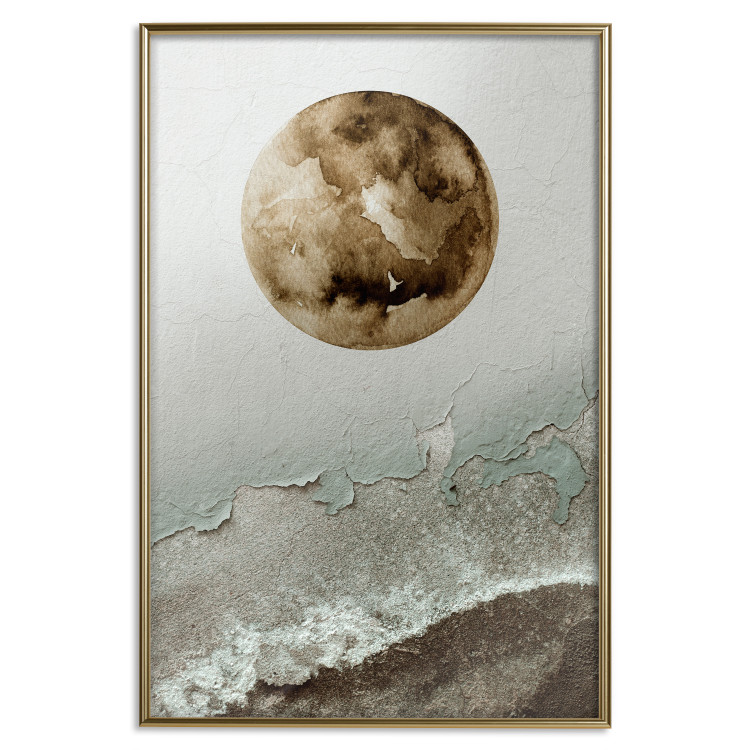 Wall Poster Green Tide - moon and sea imitation in an abstract motif 131775 additionalImage 18
