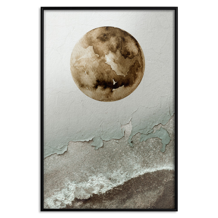 Wall Poster Green Tide - moon and sea imitation in an abstract motif 131775 additionalImage 20