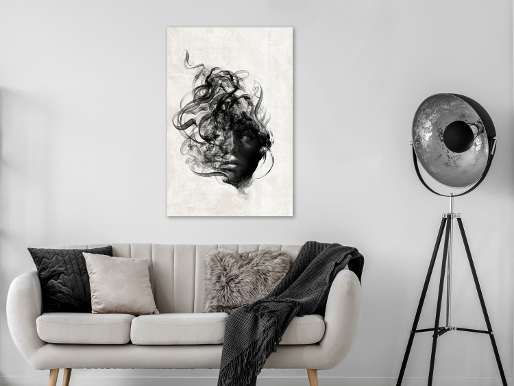 Canvas Print Scattered Thoughts (1-piece) Vertical - abstract black face 131875 additionalImage 3