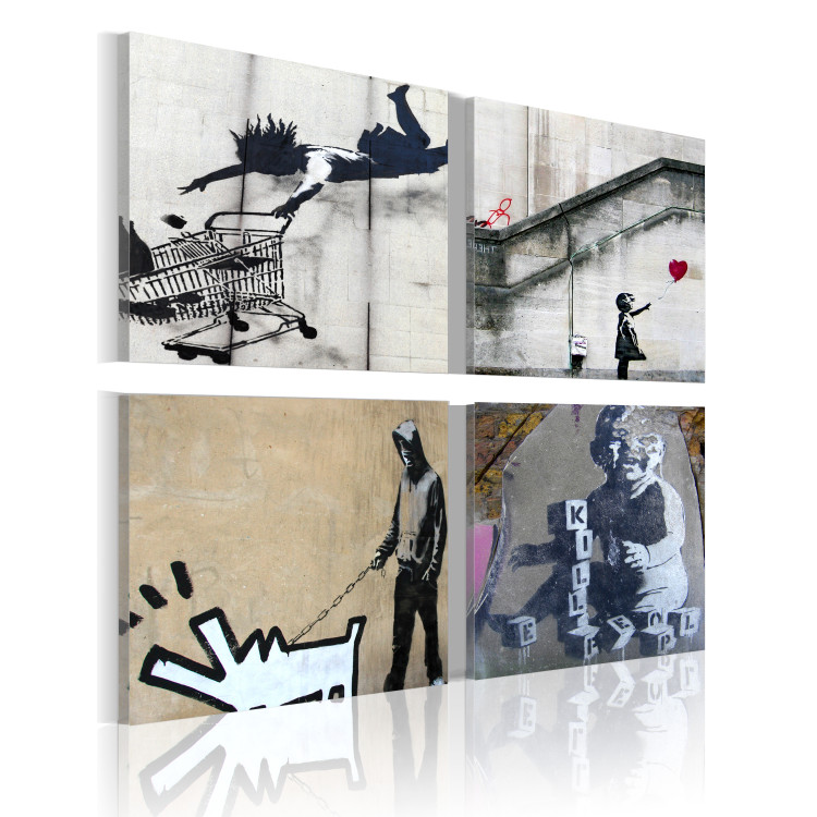 Canvas Art Print Banksy - four orginal ideas 132475 additionalImage 2