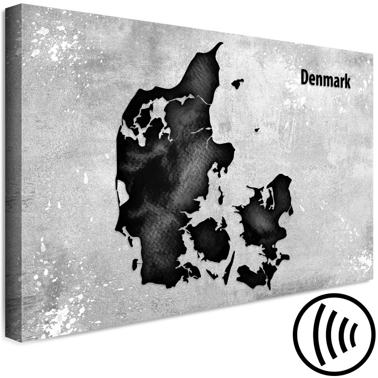 Canvas Art Print Denmark on concrete - contour map of the Nordic state 135175 additionalImage 6