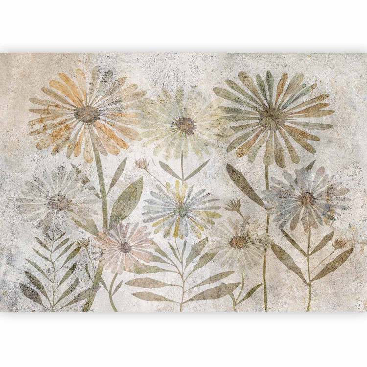 Wall Mural Flower family - floral motif with retro style flowers and texture 135775 additionalImage 5