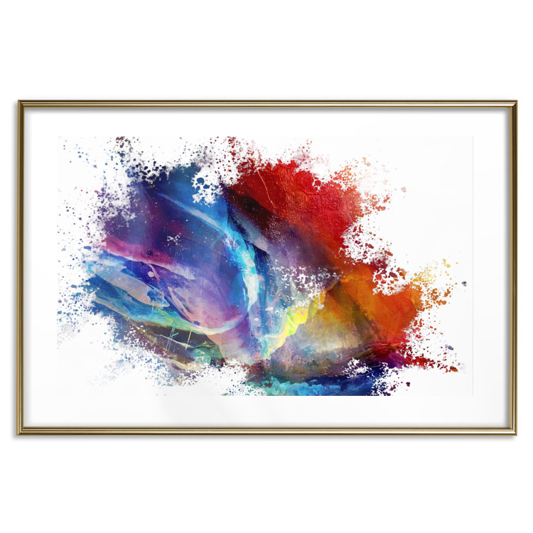 Poster Horizontal Color Spot - a full rainbow shades abstraction on white 137175 additionalImage 3
