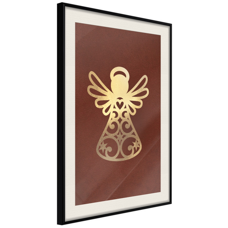 Wall Poster Angelic Gold - golden angel on a contrasting red background 137975 additionalImage 8