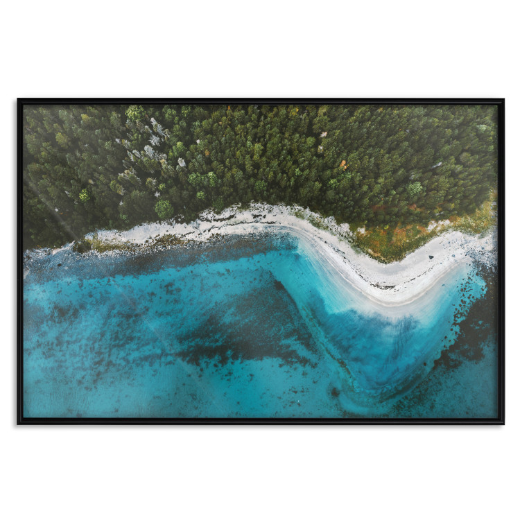 Wall Poster Sandy Shore of Norway - landscape of blue sea and beach next to a forest 138775 additionalImage 5