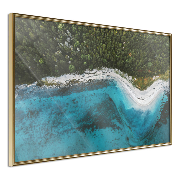 Wall Poster Sandy Shore of Norway - landscape of blue sea and beach next to a forest 138775 additionalImage 18