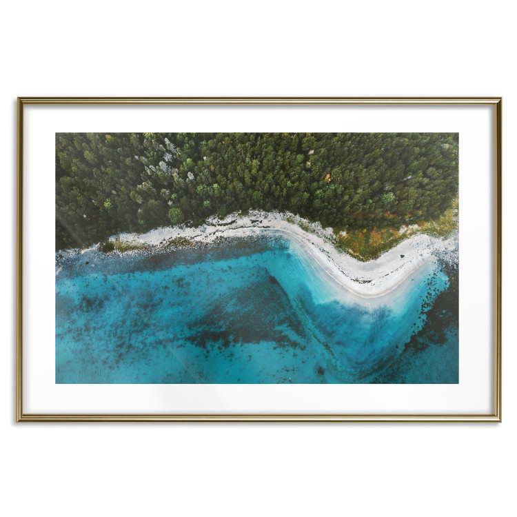 Wall Poster Sandy Shore of Norway - landscape of blue sea and beach next to a forest 138775 additionalImage 20