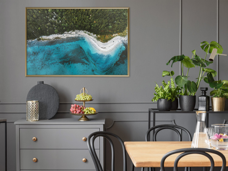 Wall Poster Sandy Shore of Norway - landscape of blue sea and beach next to a forest 138775 additionalImage 7