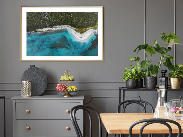 Wall Poster Sandy Shore of Norway - landscape of blue sea and beach next to a forest 138775 additionalImage 10