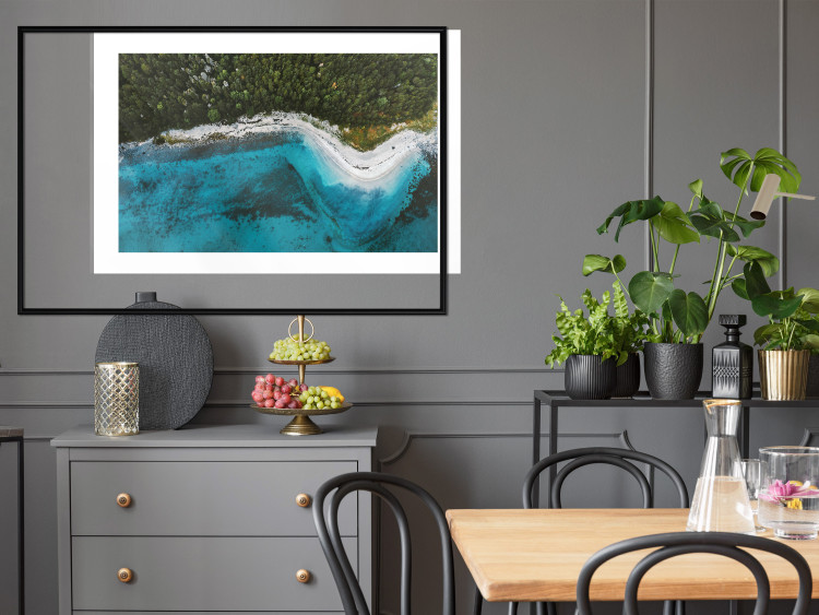 Wall Poster Sandy Shore of Norway - landscape of blue sea and beach next to a forest 138775 additionalImage 4