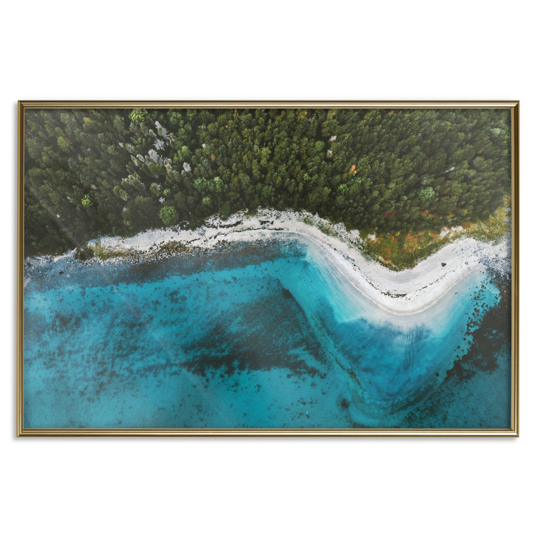Wall Poster Sandy Shore of Norway - landscape of blue sea and beach next to a forest 138775 additionalImage 15