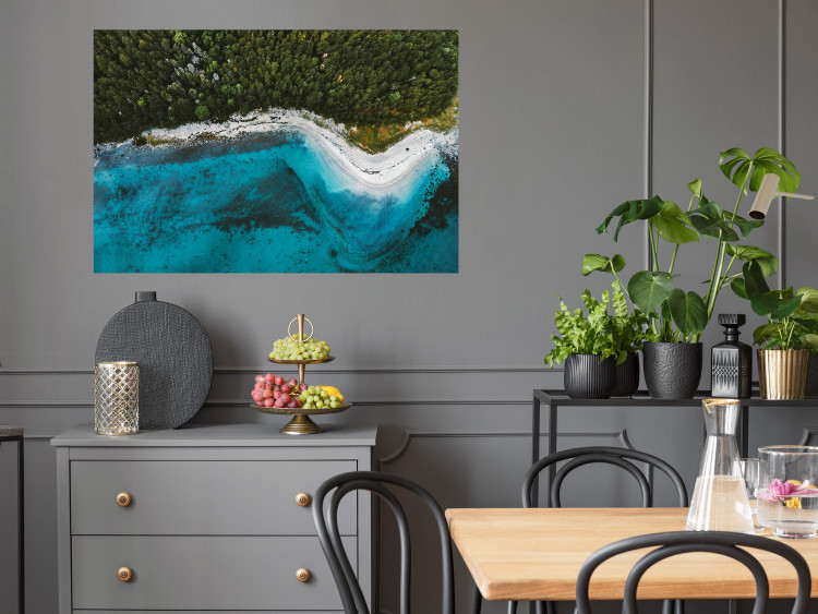 Wall Poster Sandy Shore of Norway - landscape of blue sea and beach next to a forest 138775 additionalImage 6