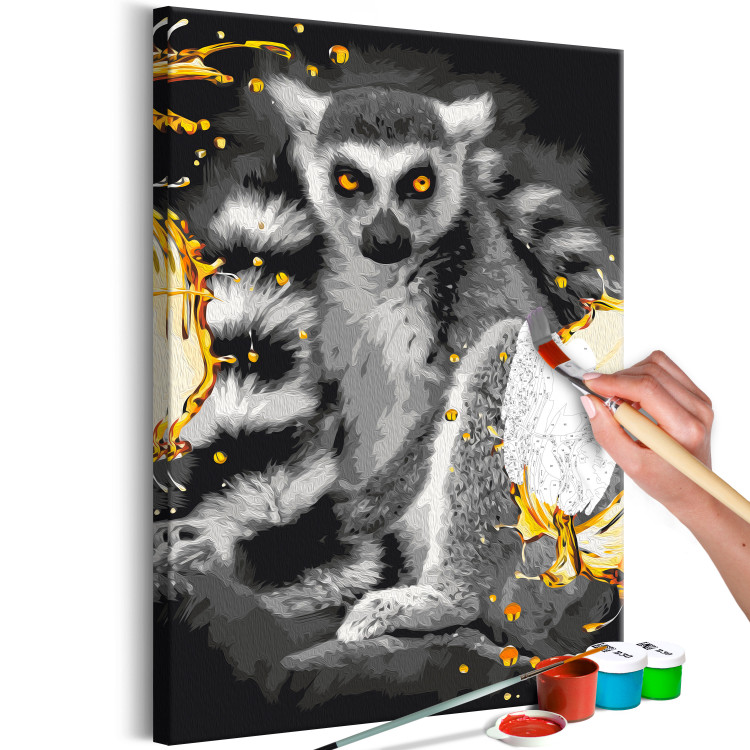 Paint by number Lemur & Golden Splash 142575 additionalImage 6